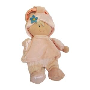 Kids Preferred Pink White Striped Doll Baby Blonde Blue Lovey Soft Toy Ruffle 8"